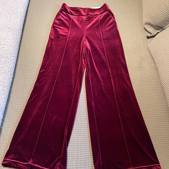INC Wide Leg Pants in Red Velvet - Size Small - Picture 3 of 3
